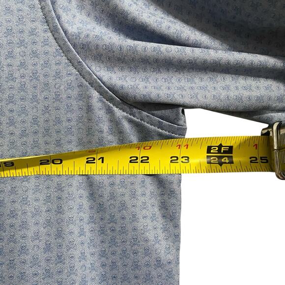 Peter Millar Sweater Light Blue Skulls Performance Quarter Zip Golf AOP Men’s M - Picture 6 of 9